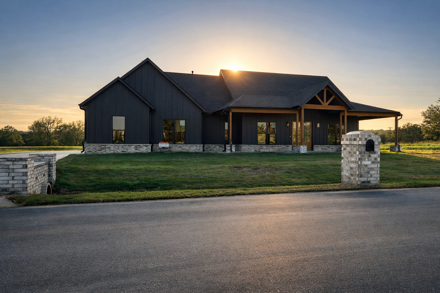 Kitchen interior with bar stools white countertops wooden cabinets pendant lighting extra kitchen sink glass cabinets hardwood floors stainless steel appliances window with coverings blinds drawn