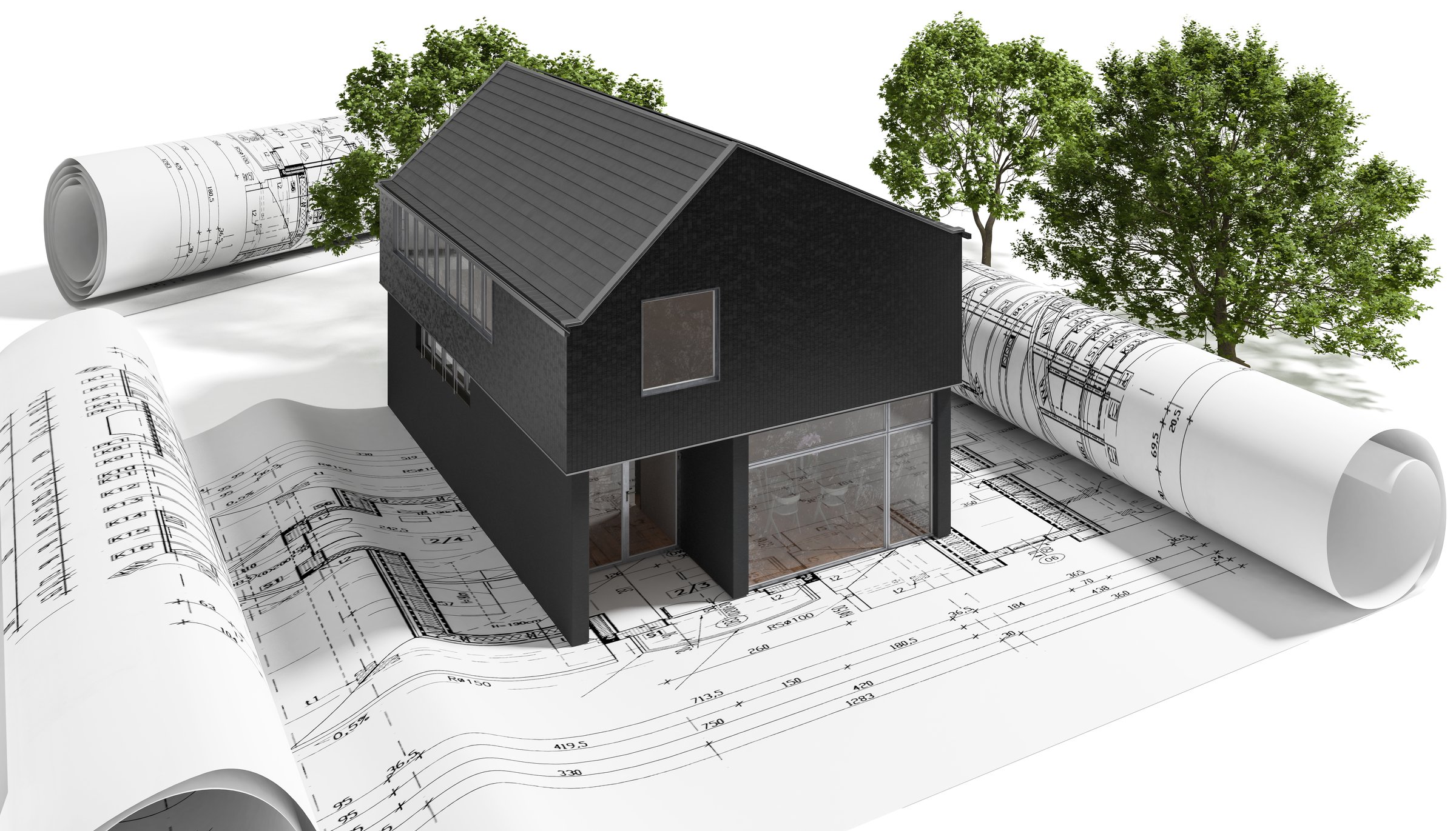 Einfamilienhaus in moderner, energieeffizienter Bauweise - 3D Visualisierung