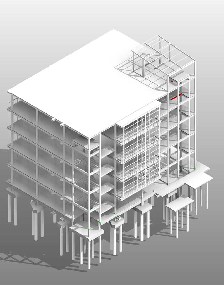 3D illustration of building structure