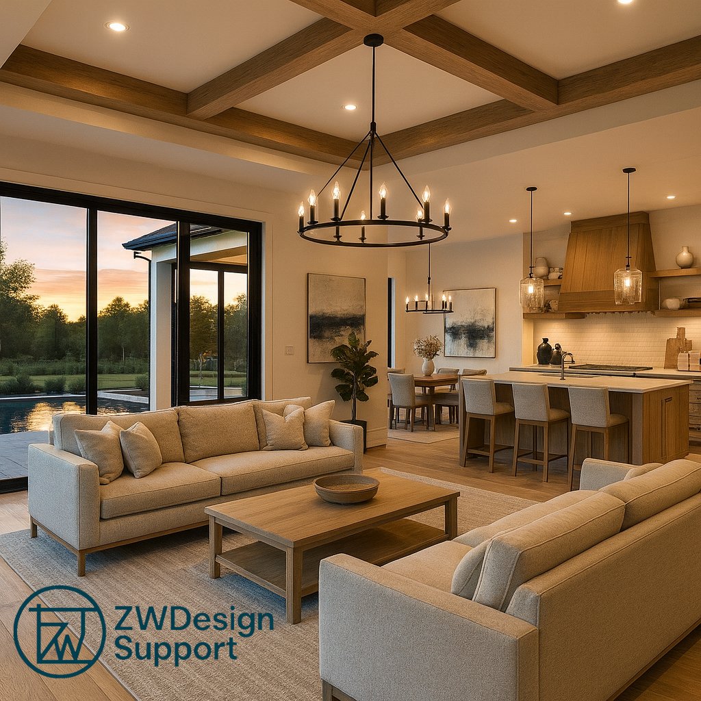 Modern residential architectural rendering by ZW Design Support
