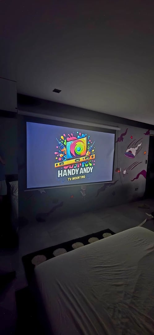 Projector and screen installation