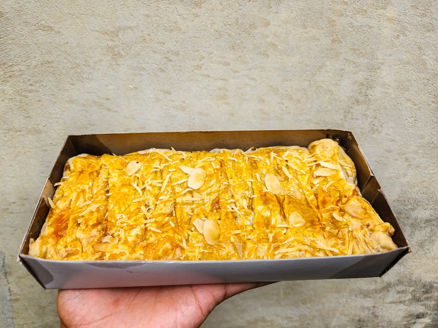 Banana cake with chocolate topping