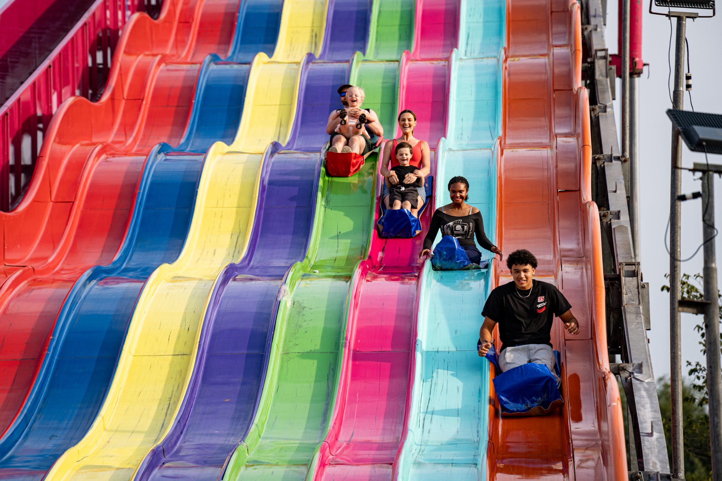 View of colorful giant slide at Canadian National Exhibition CNE. Toronto, Canada - August 16, 2025.