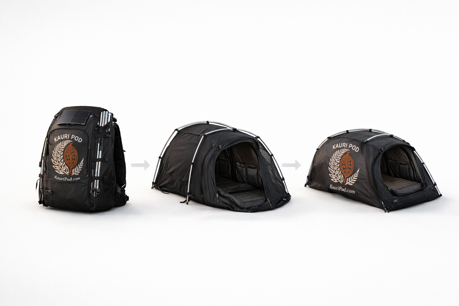 Kauri Pod transformation process showing carry, deploy, and anchor modes