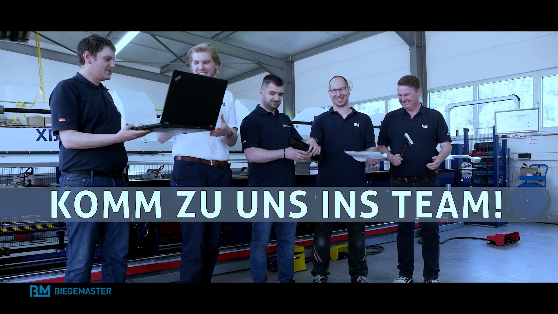 Video editing frame from Biegemaster Recruiting Film