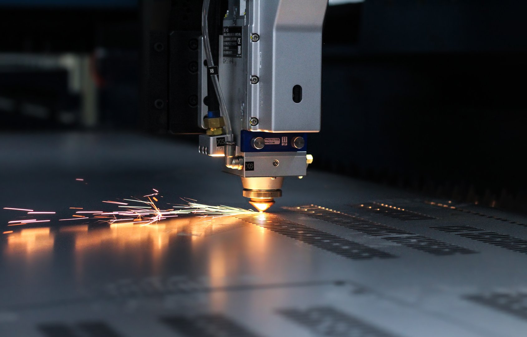 Laser machine in operation