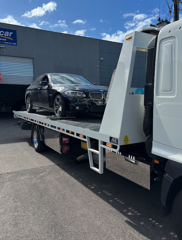 Tow truck with vehicle