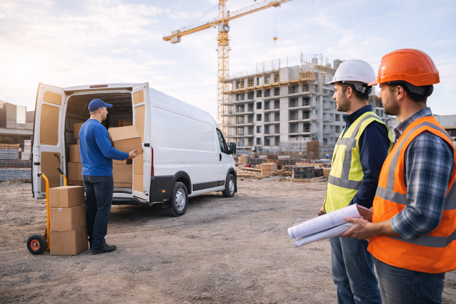 Construction and infrastructure courier delivery