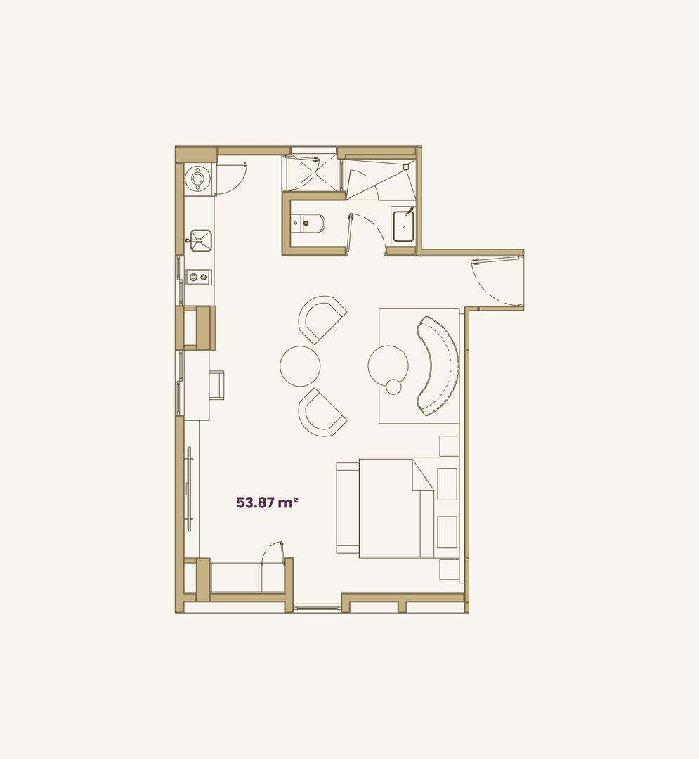 Plano arquitectónico Loft 4 - 54 m²