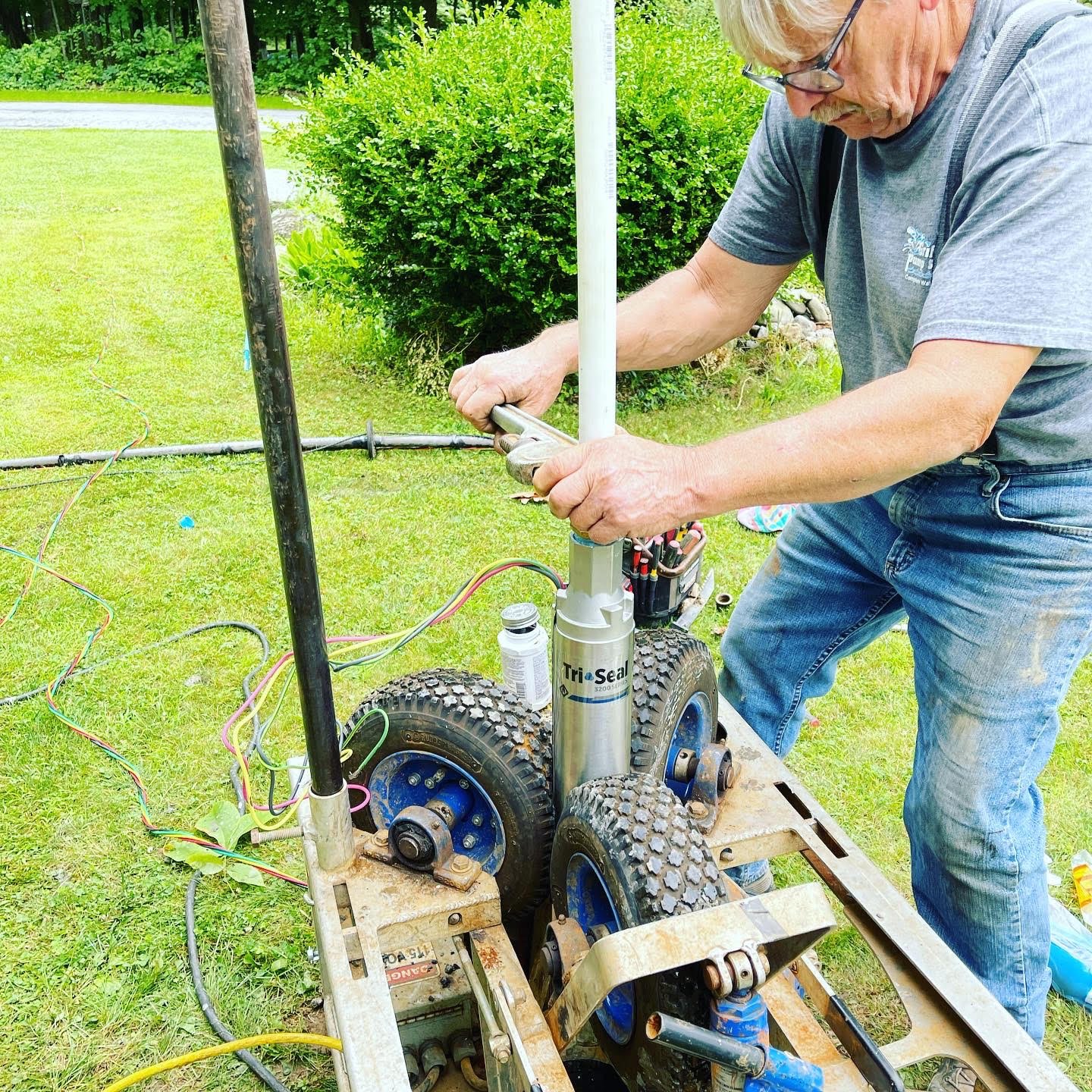 Griffen Pump Service technician working on well water system in Hudson Valley NY