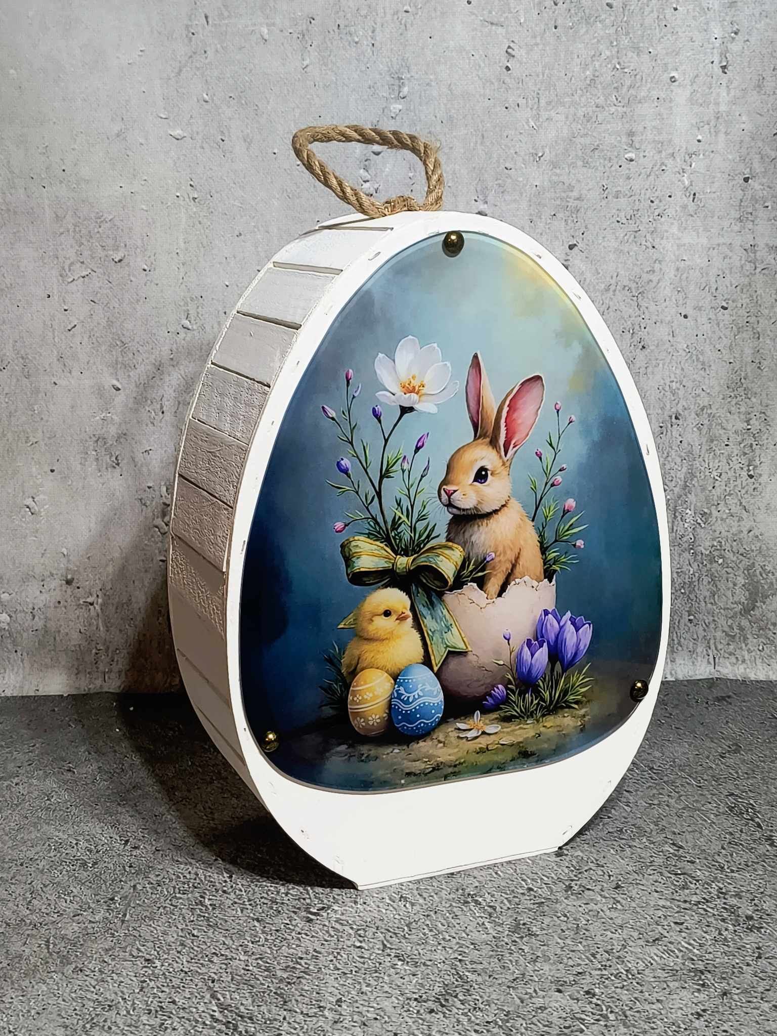 Jajo ledowe wielkanocne z oświetleniem LED - wzór 1