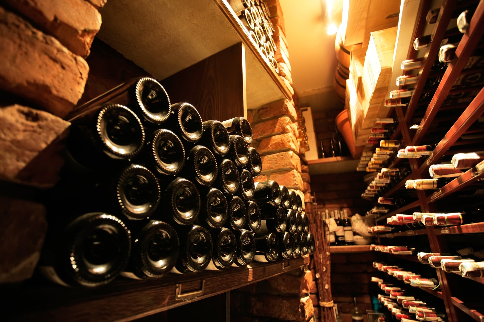 Wine cellar in small french restaraunt..