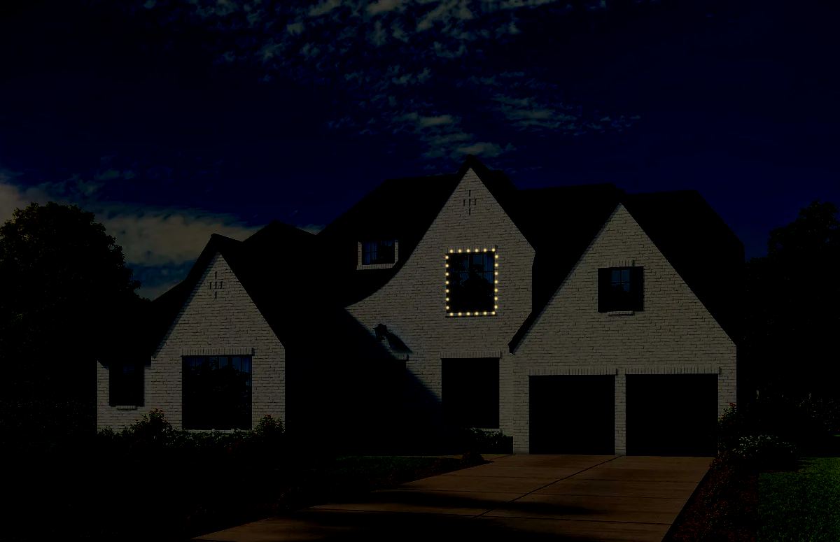 Small window Christmas lighting mockup showing illuminated window frame