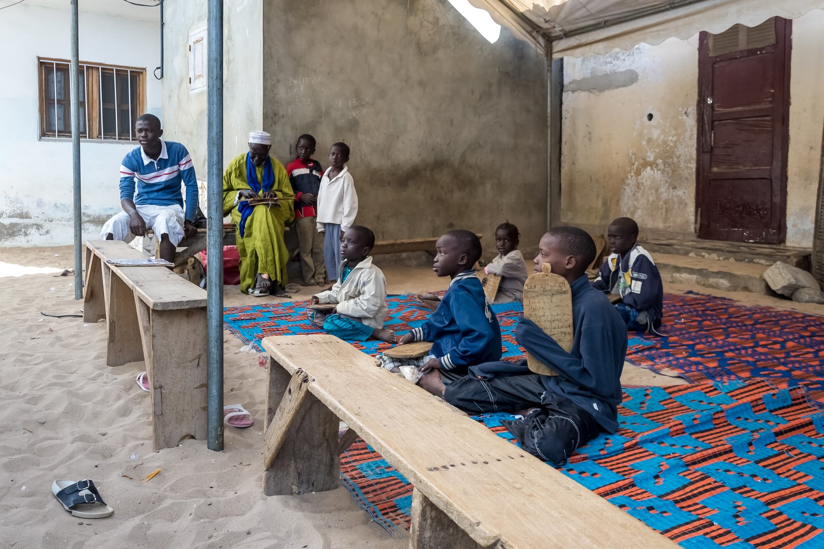 Dakar, Senegal – A group of boys attending a traditional Islamic school for children in Dakar.