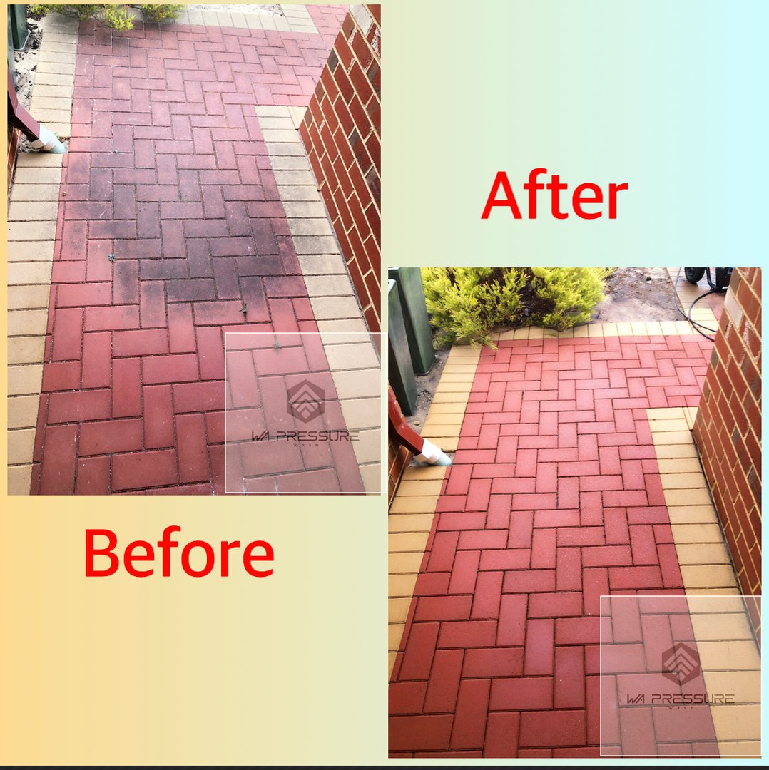 Professional walkway pressure washing service in Welshpool