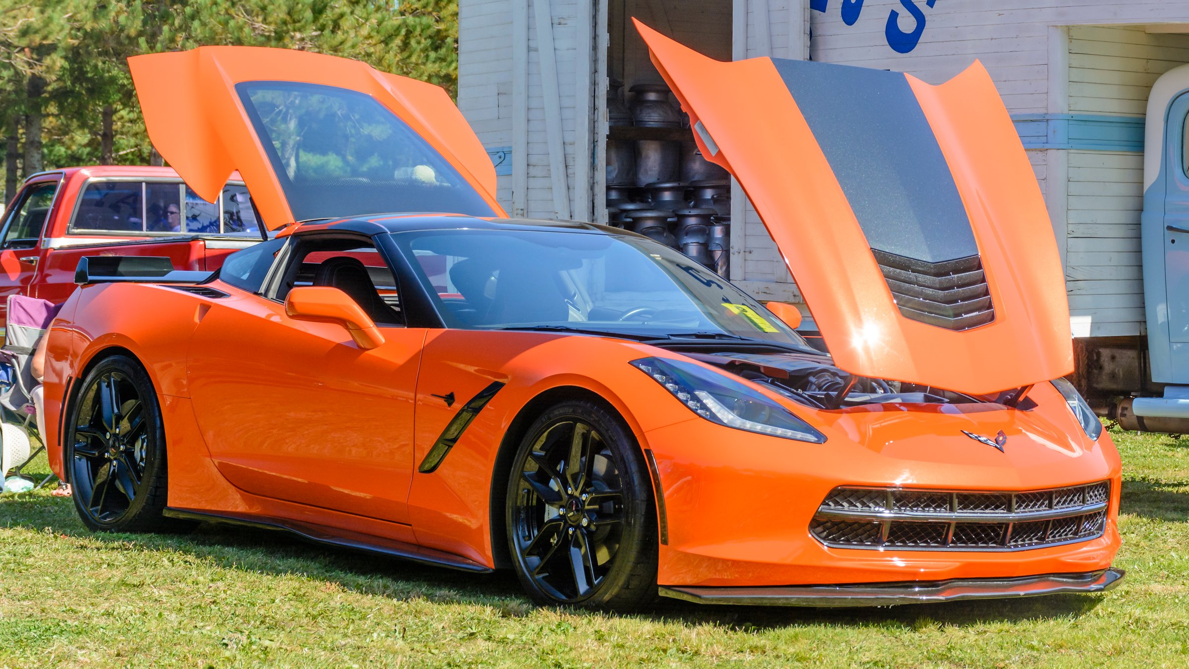 Hilden, Nova Scotia, Canada - September 21, 2019 : 2019 Corvette Stingray,  Scotia Pine Show & Shine at Scotia Pine Campground.