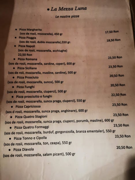 Specialități La Mezza Luna