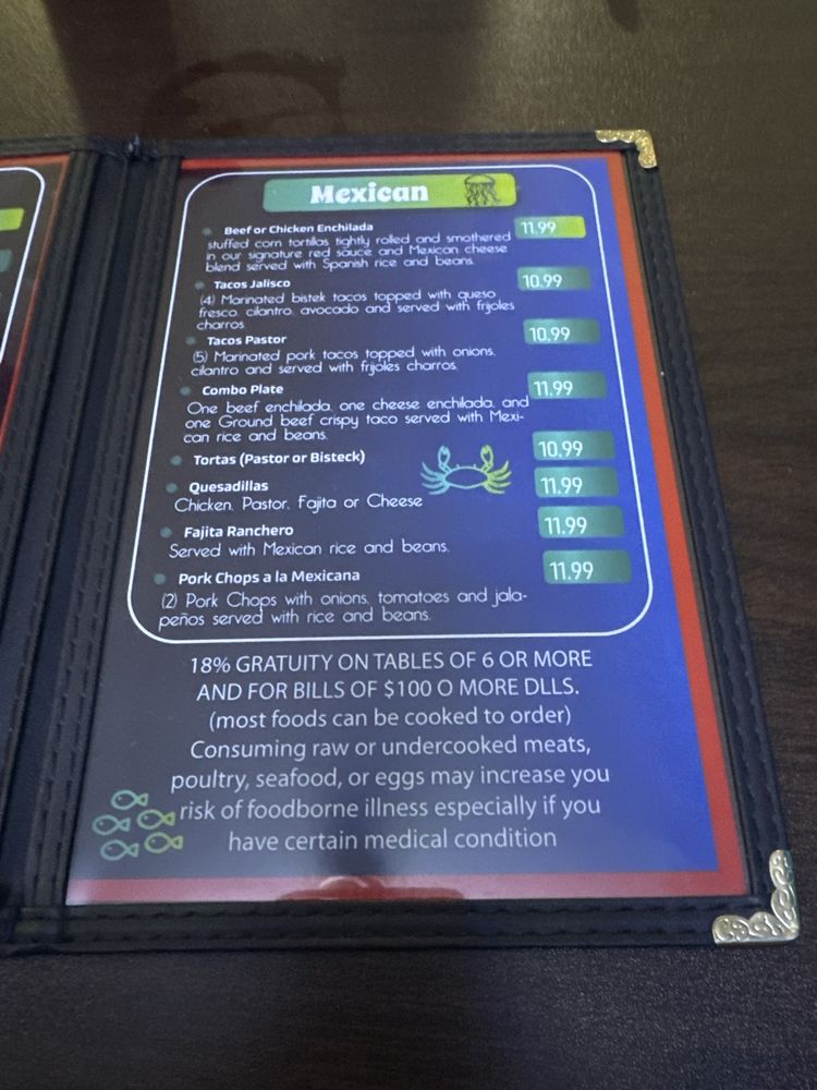 Shark Tank Lounge Menu Page 3