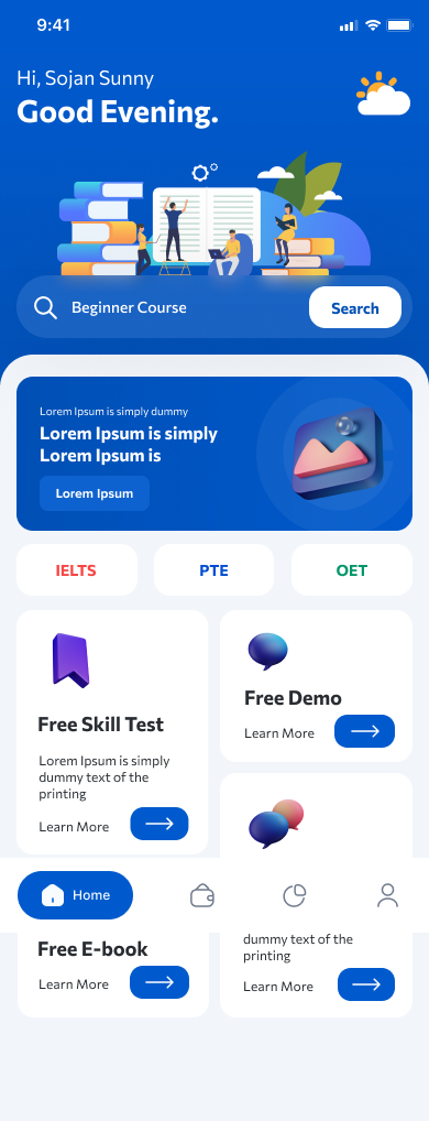 Student Dashboard Home Screen