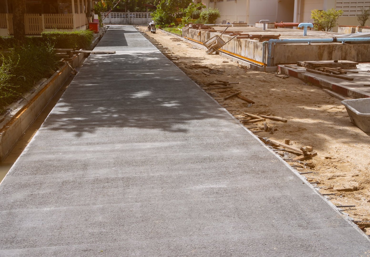 Concrete road construction