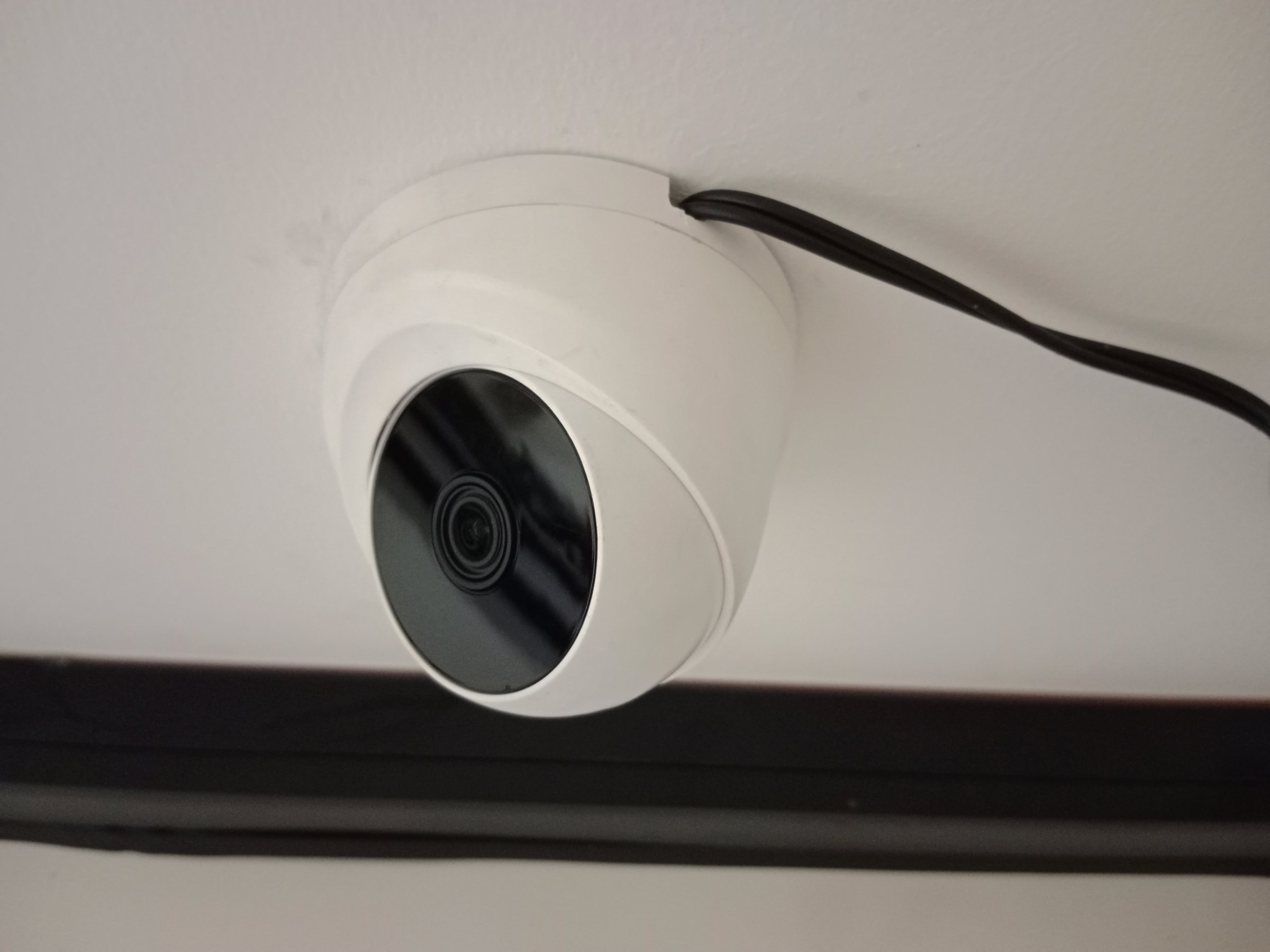 digital security system. monitoring camera equipment in office. building control technology.