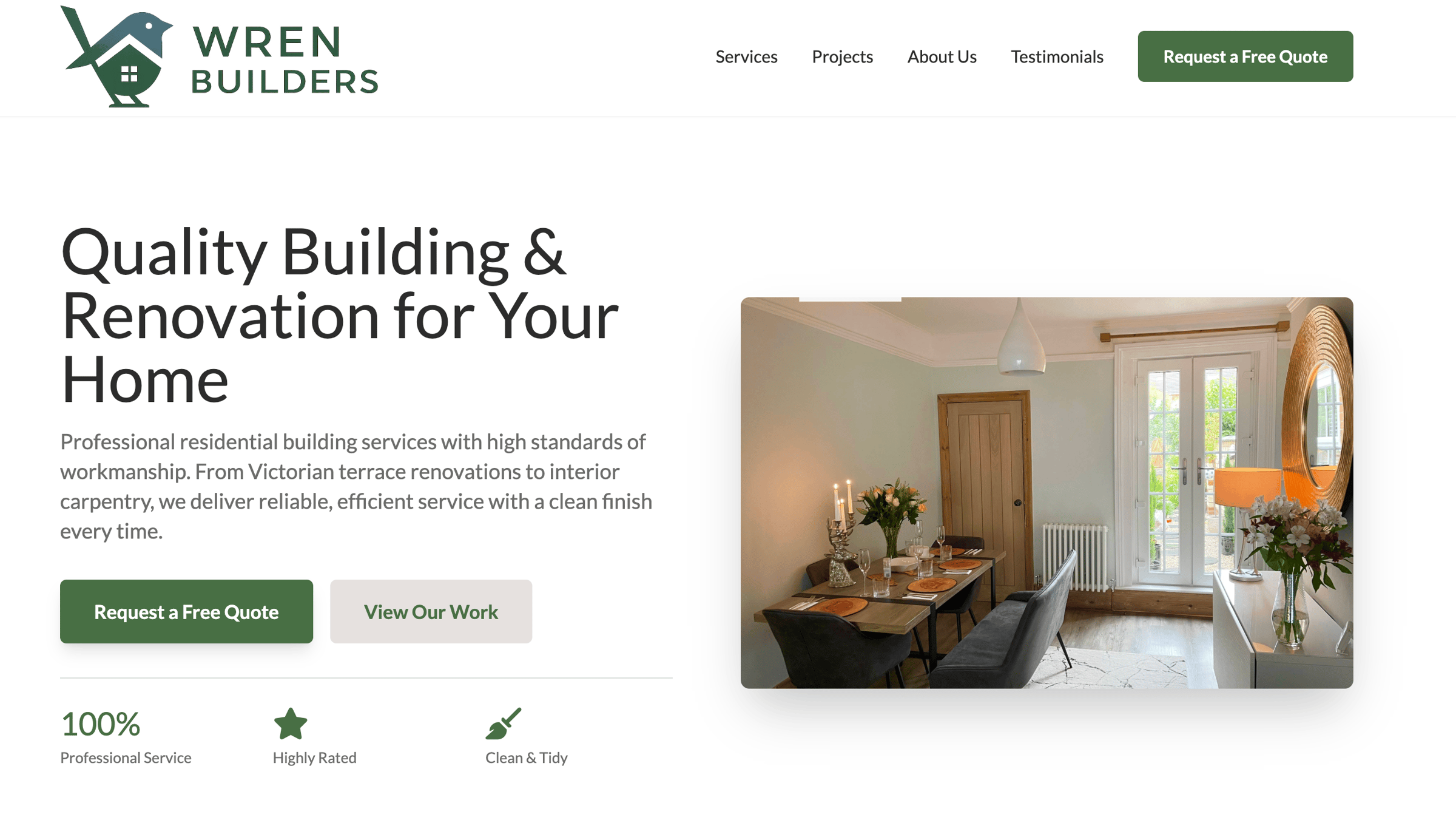 Wren Builders Home website example