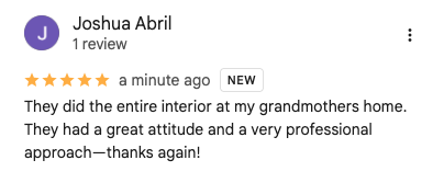 Google Review from satisfied customer