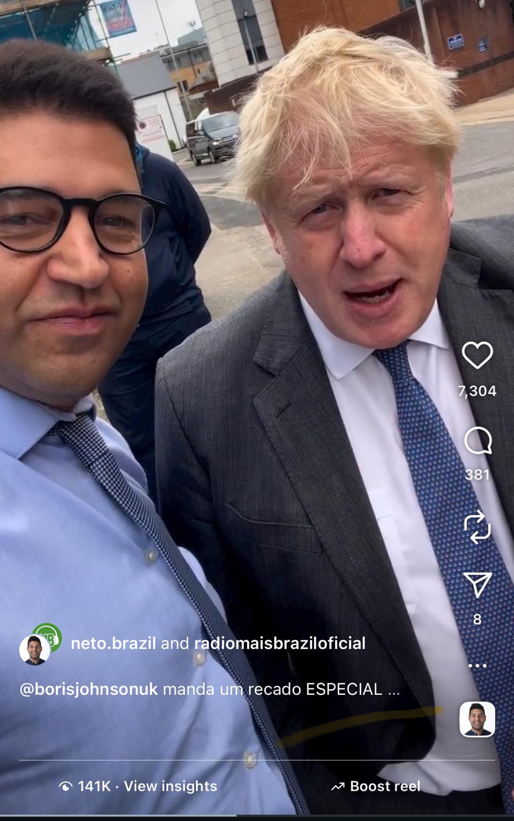 Encontro com Boris Johnson ex-primeiro ministro britannnico