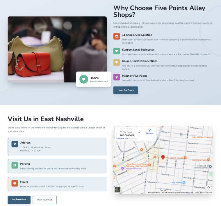 Modern Retail Shops website showcase