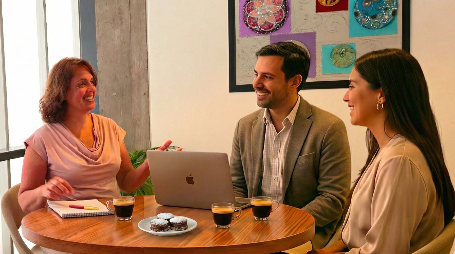 Ana con clientes - Ana Cottini Marketing Digital Zona Norte