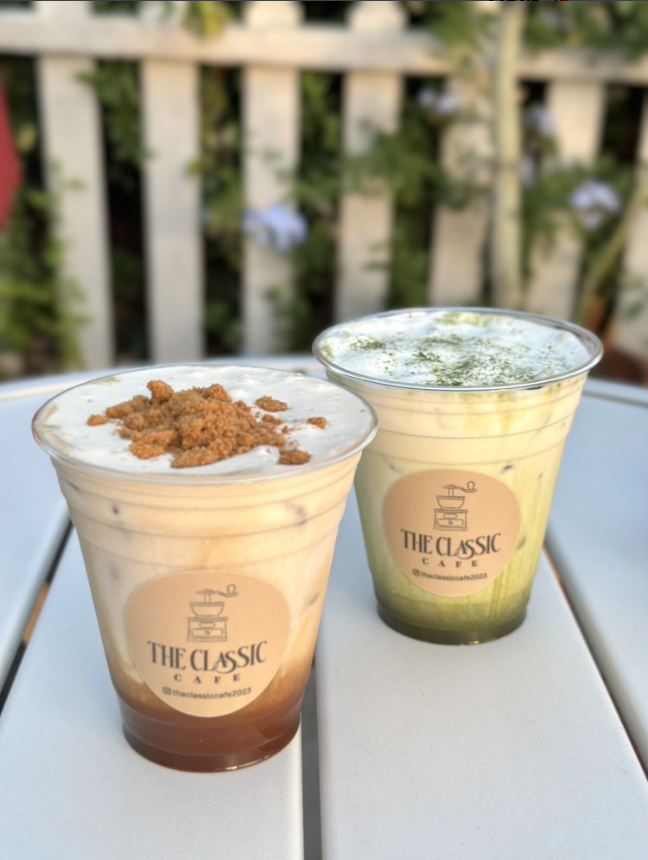 Coffees on a table at The Classic Cafe