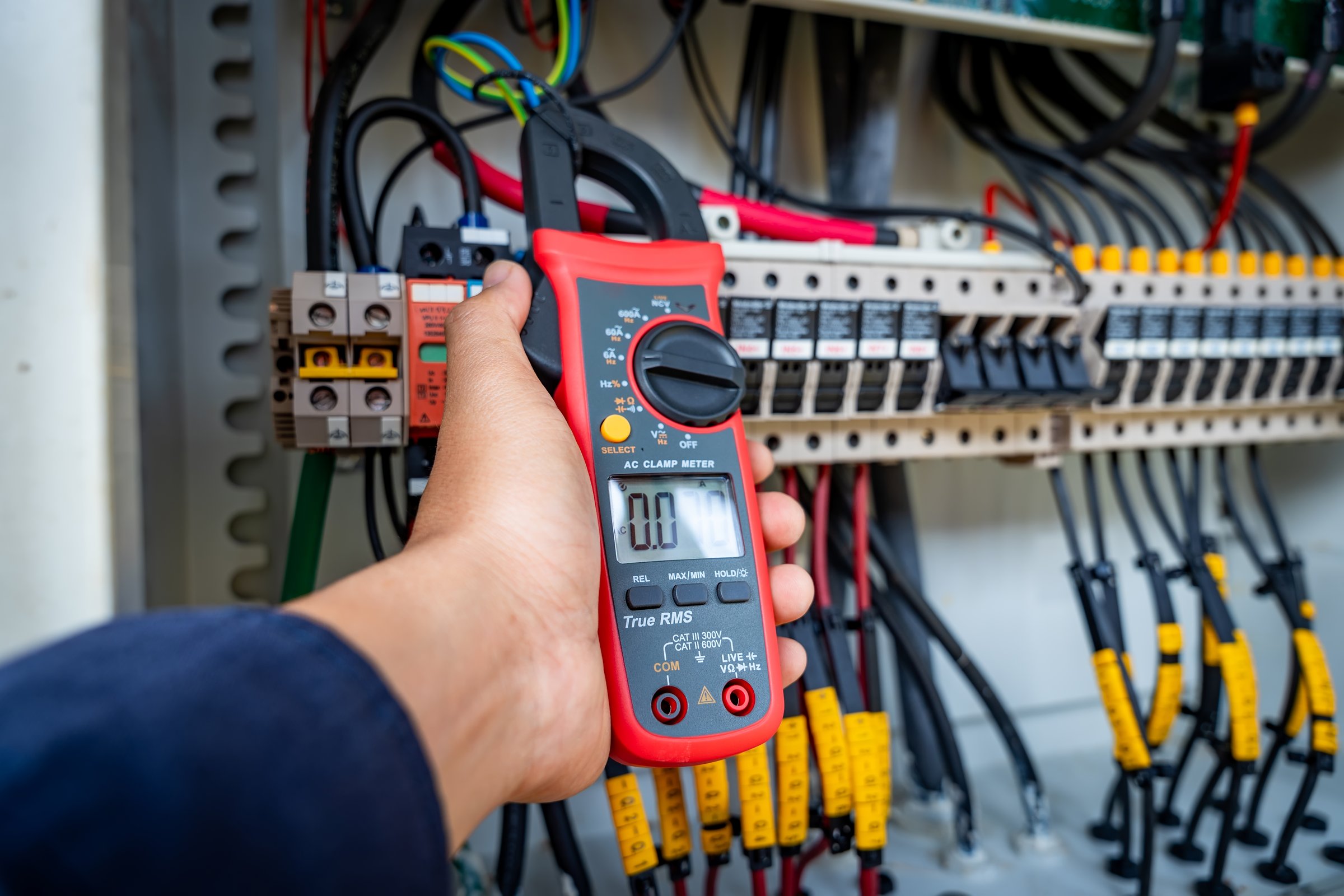 The solar farm(solar panel) with engineers use multimeter check the operation of the system, Alternative energy to conserve the world's energy, Photovoltaic module idea for clean energy production.