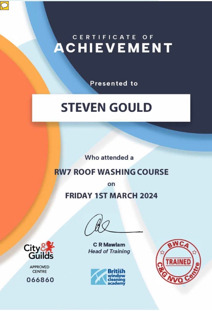 Roof Cleaning Certification