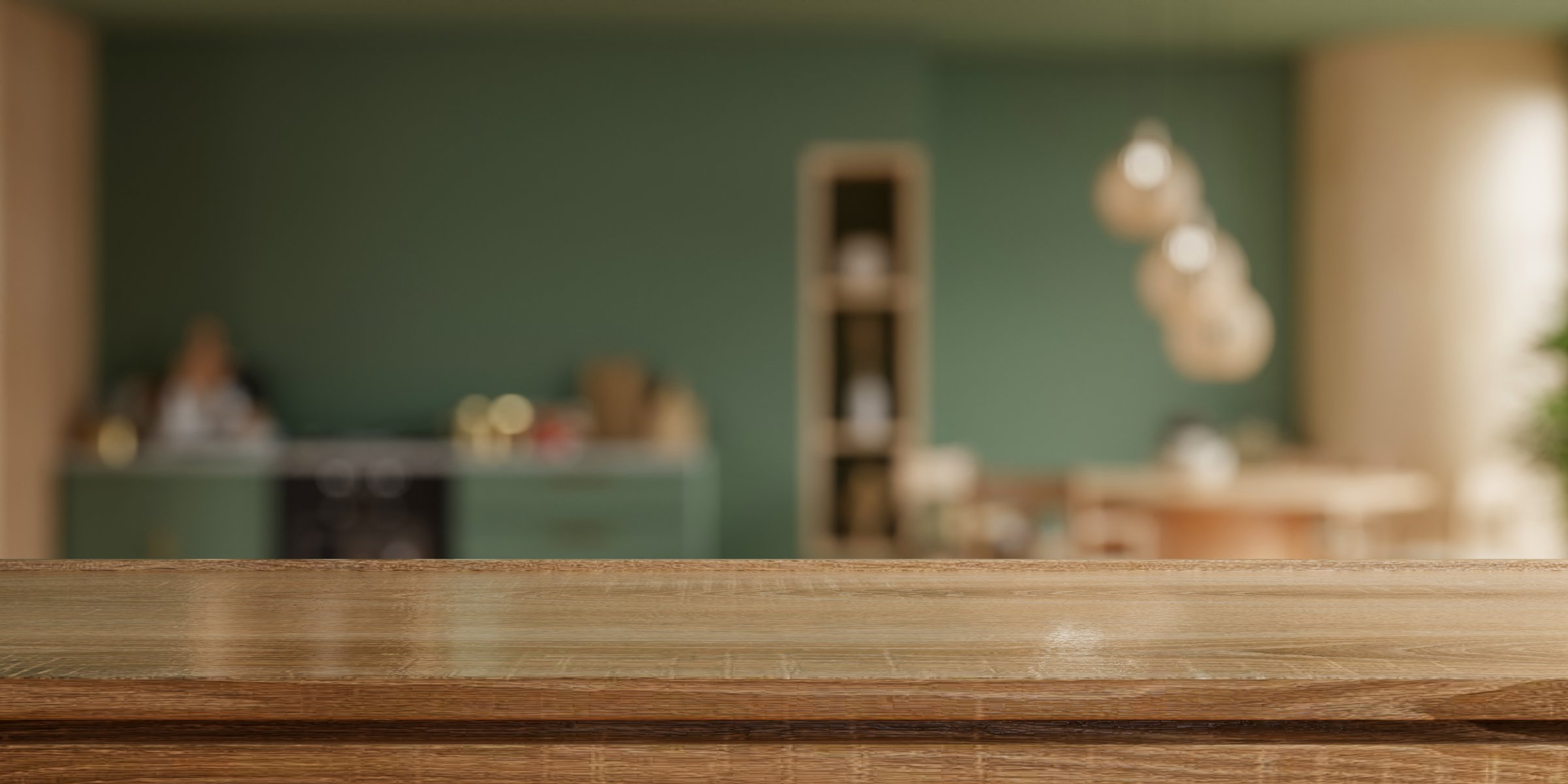 Modern kitchen interior with LG water purifier installation