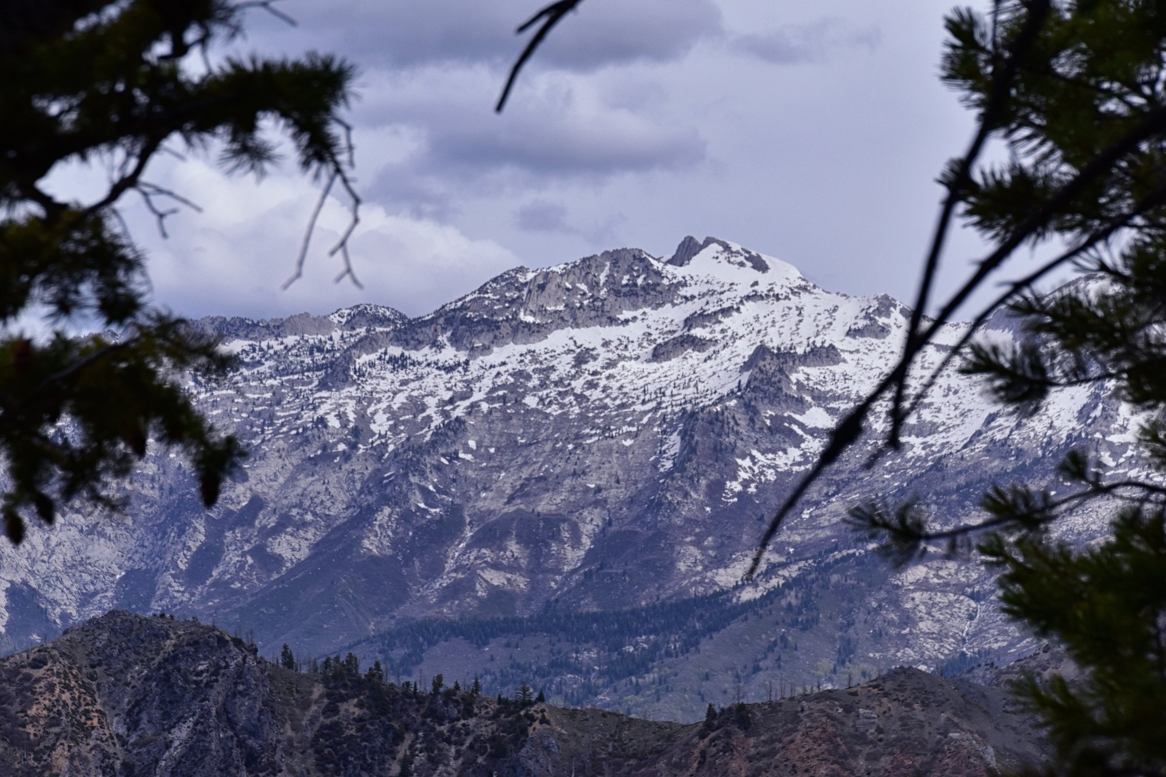 Lone Peak landscape view spring from Mount Mahogany trail, Wasatch Front Rocky Mountains, by Orem and Draper, Utah. United States. USA