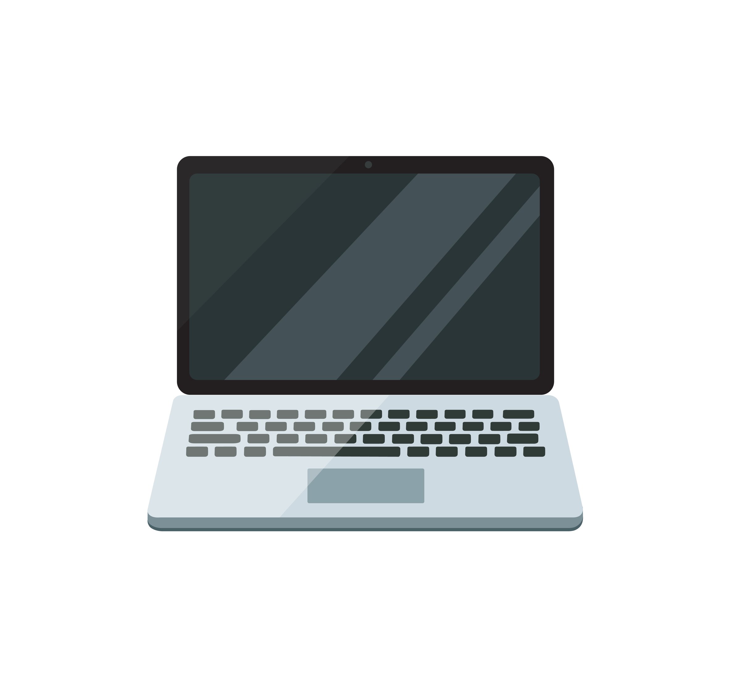 laptop computer flat vector icon illustration