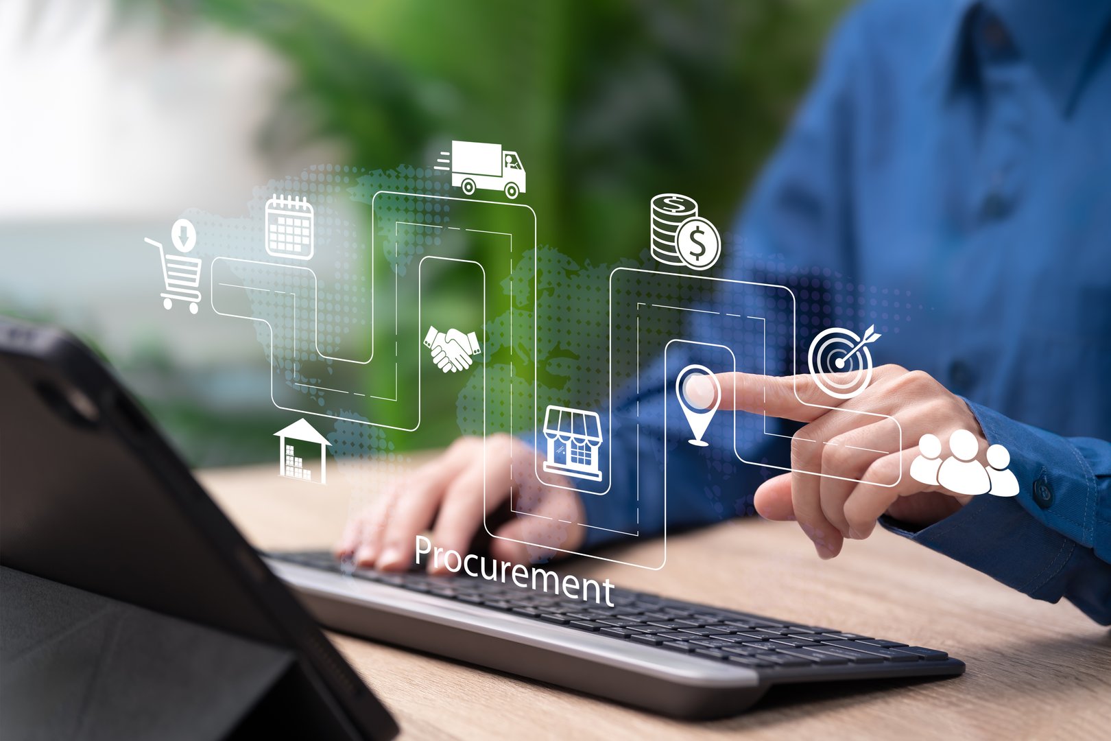 Digital Procurement and Supply Chain Management Concept, Businesswoman Managing Procurement Process, Retail and Logistics Operations, Import Export,Financial Growth, Transportation, Strategic Sourcing