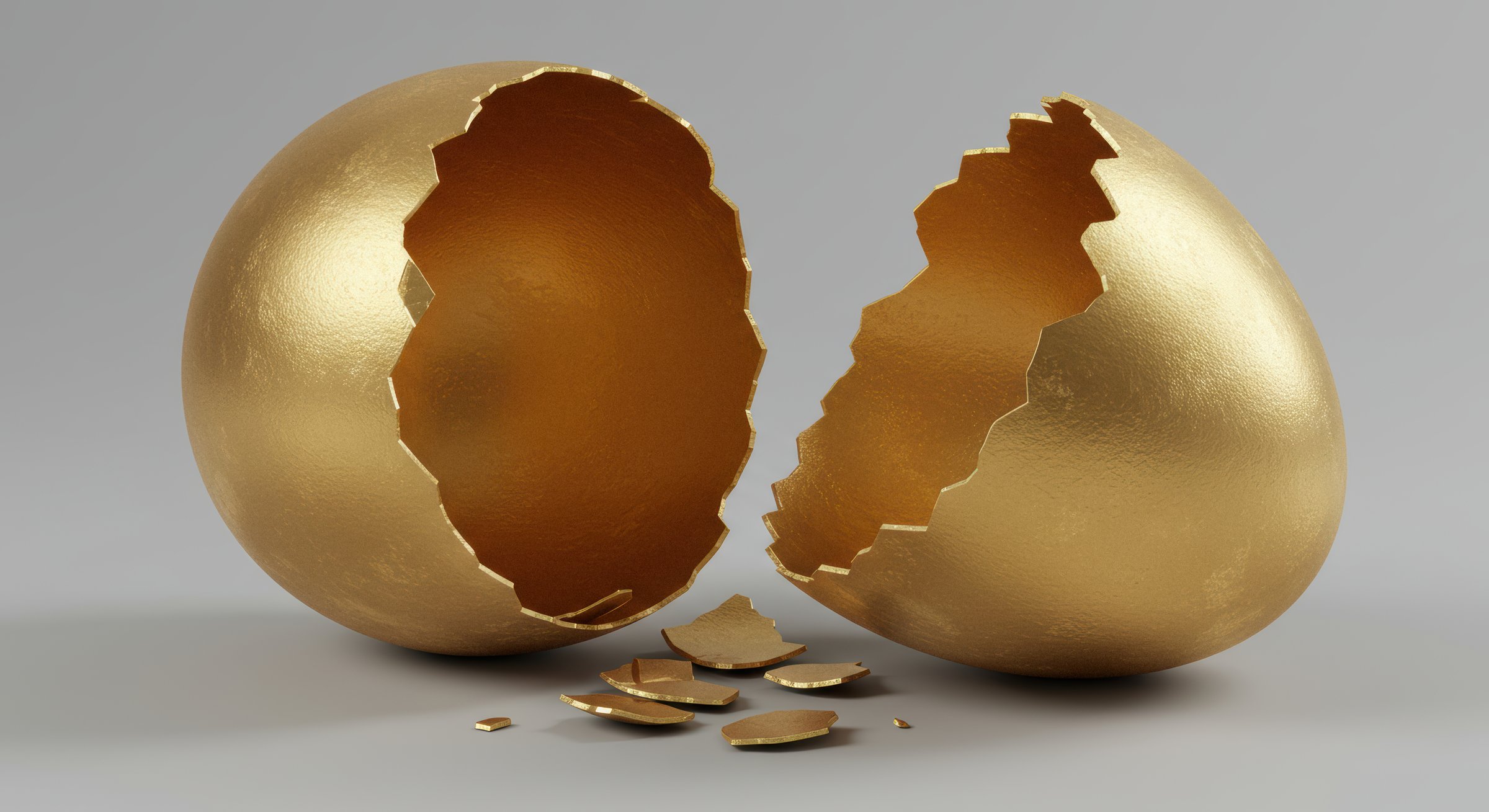 Cracked Golden Easter Egg
