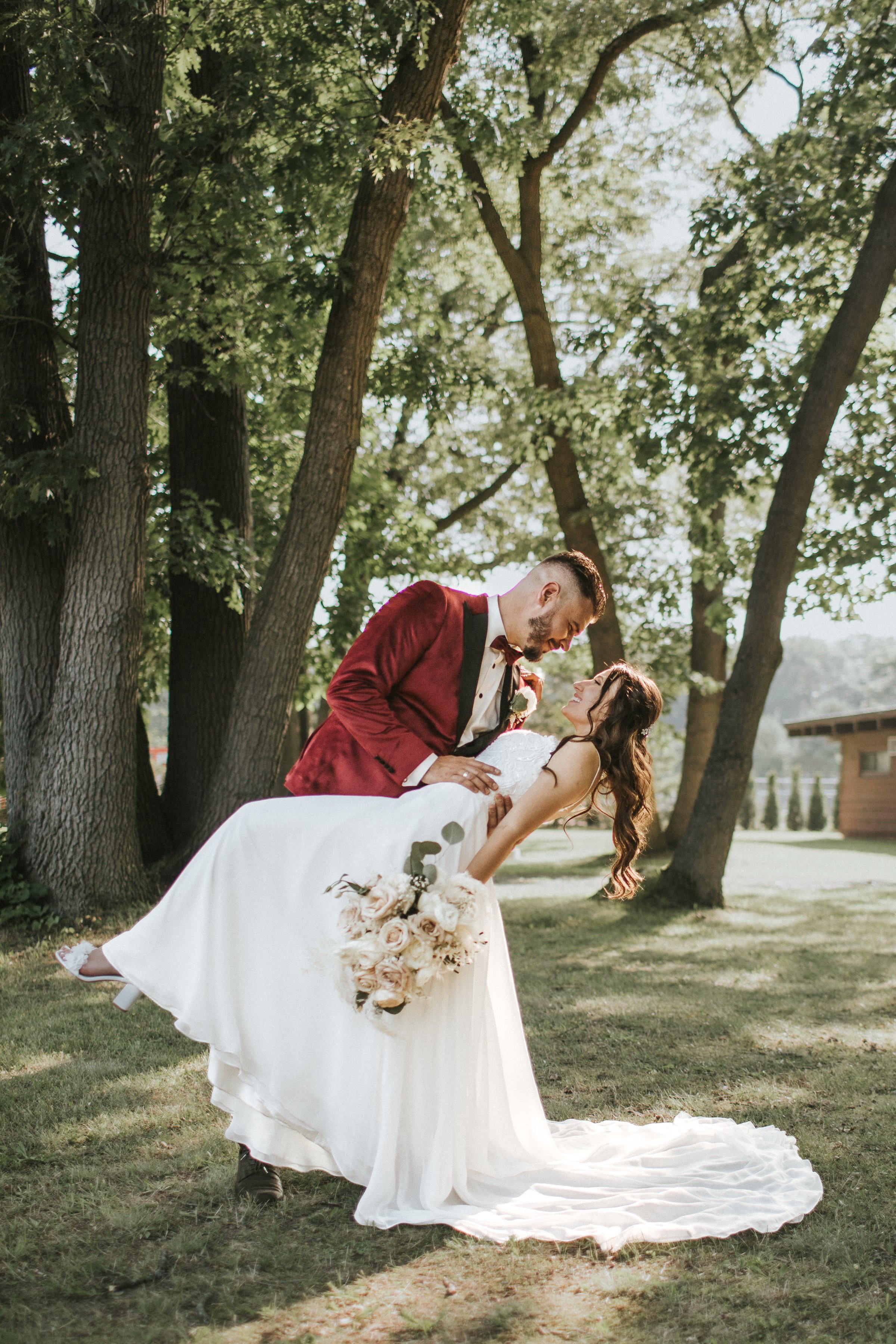 Beautiful wedding couple celebrating their special day at Veslo Wedding Venue