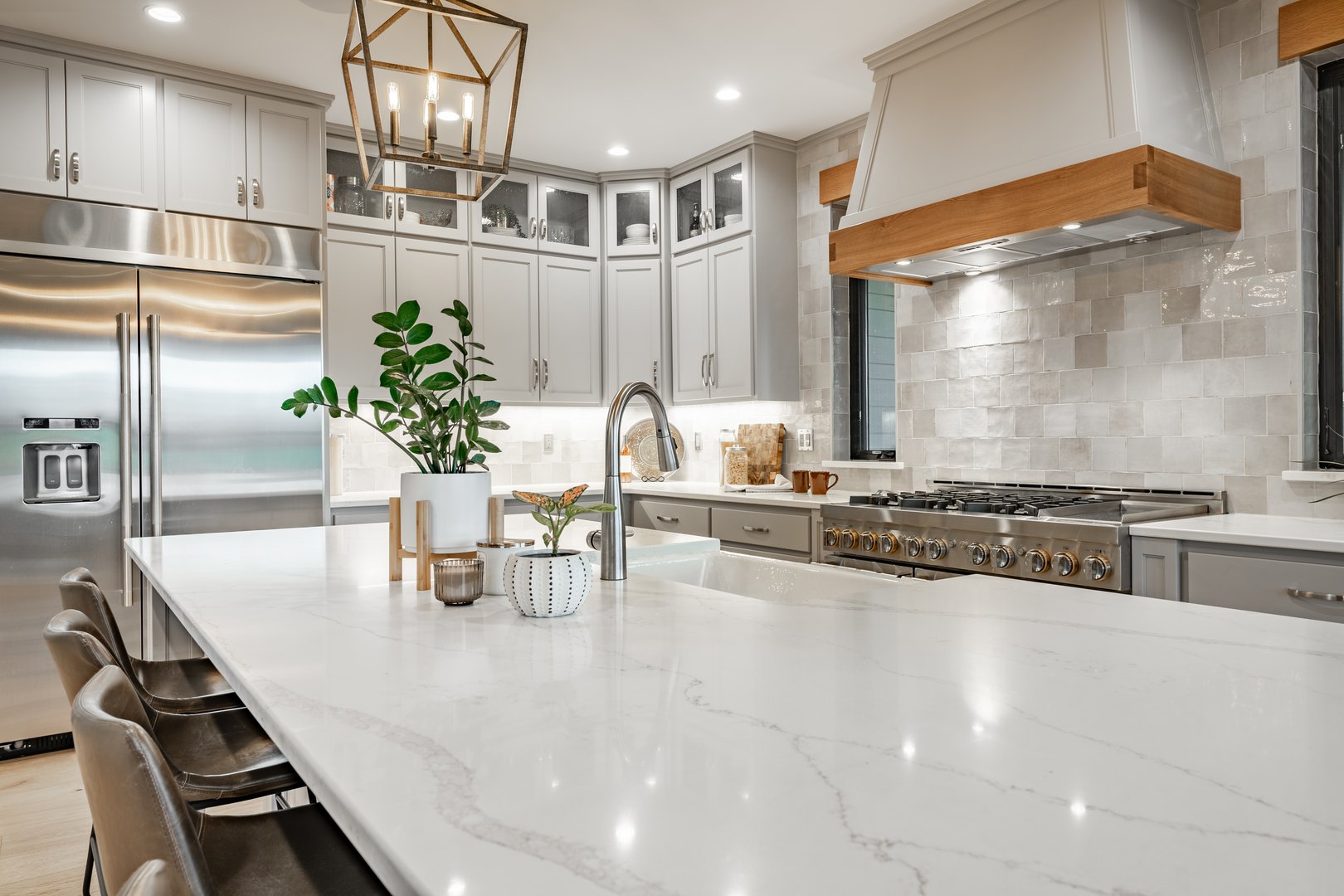 Beautiful home painted white with a modern farmhouse vibe.