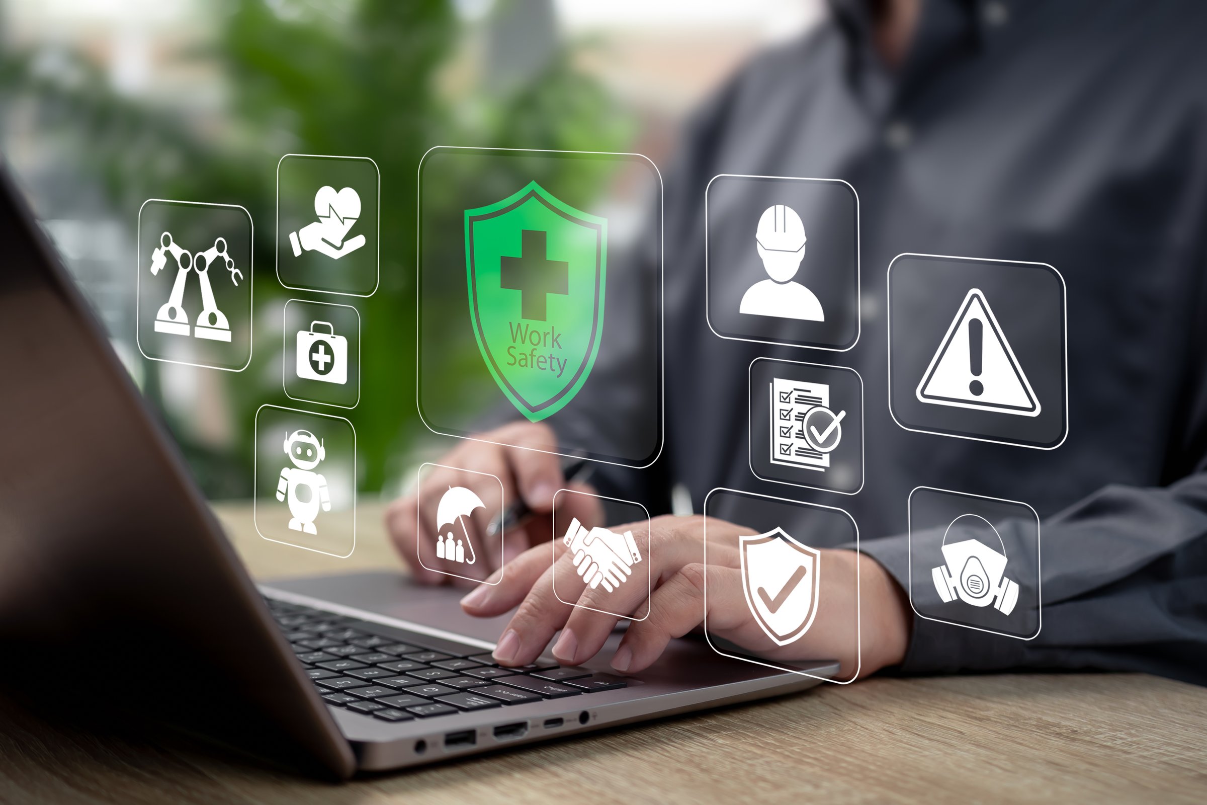 Work Safety and Risk Management Concept, Businessman Ensuring Workplace Safety