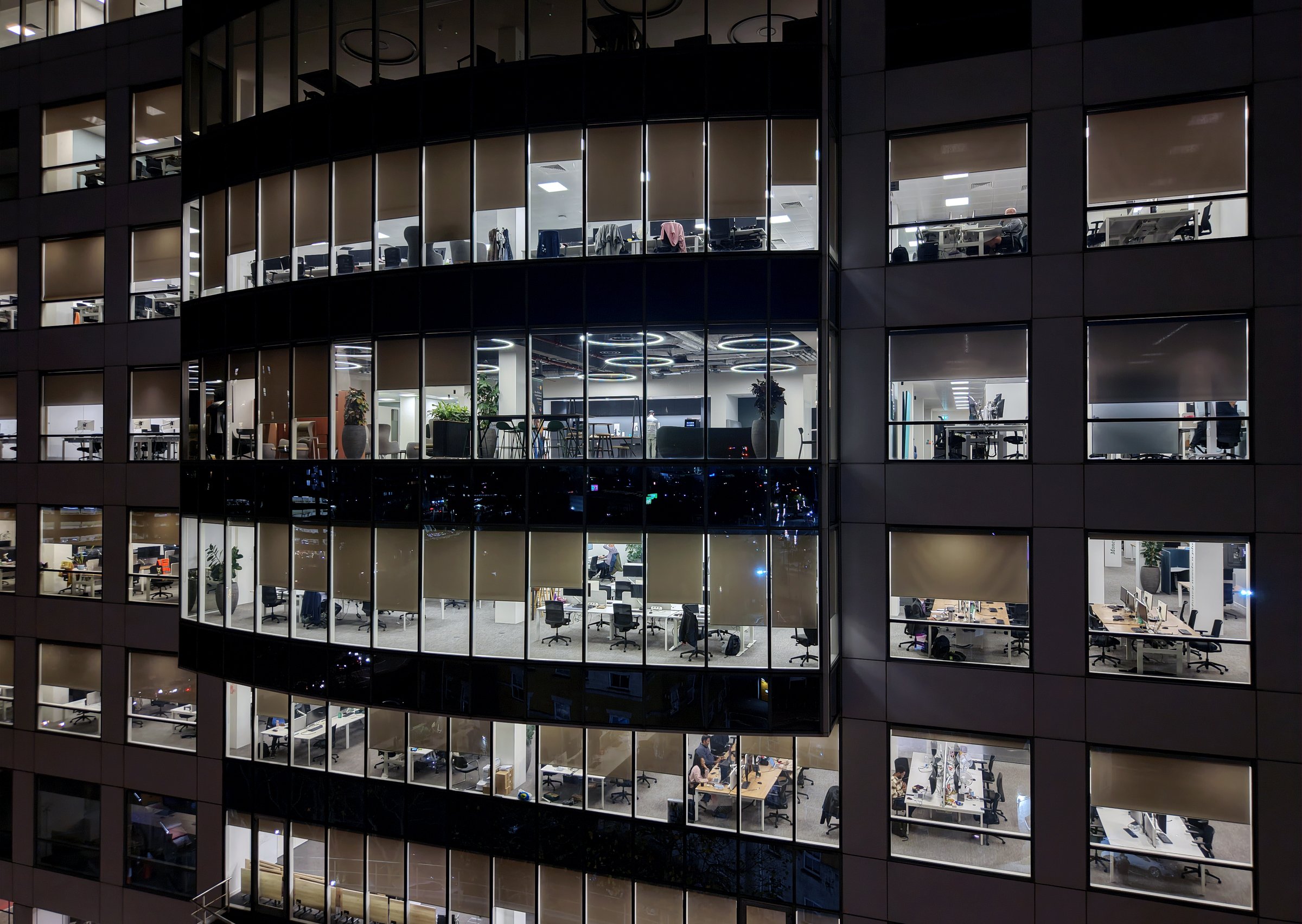 Glass facade building