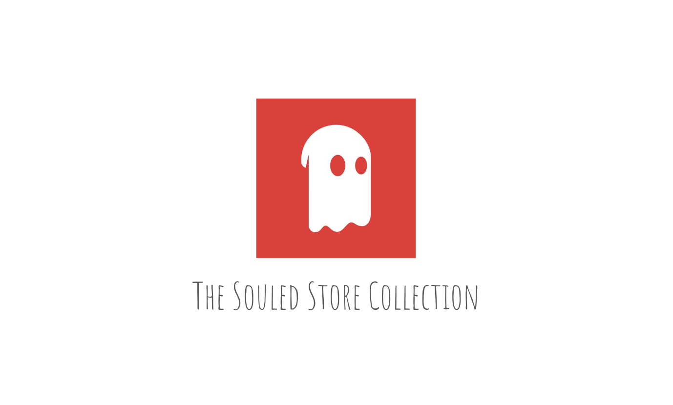 Logo with a cute ghost icon in a red square above the text: "The Souled Store Collection."