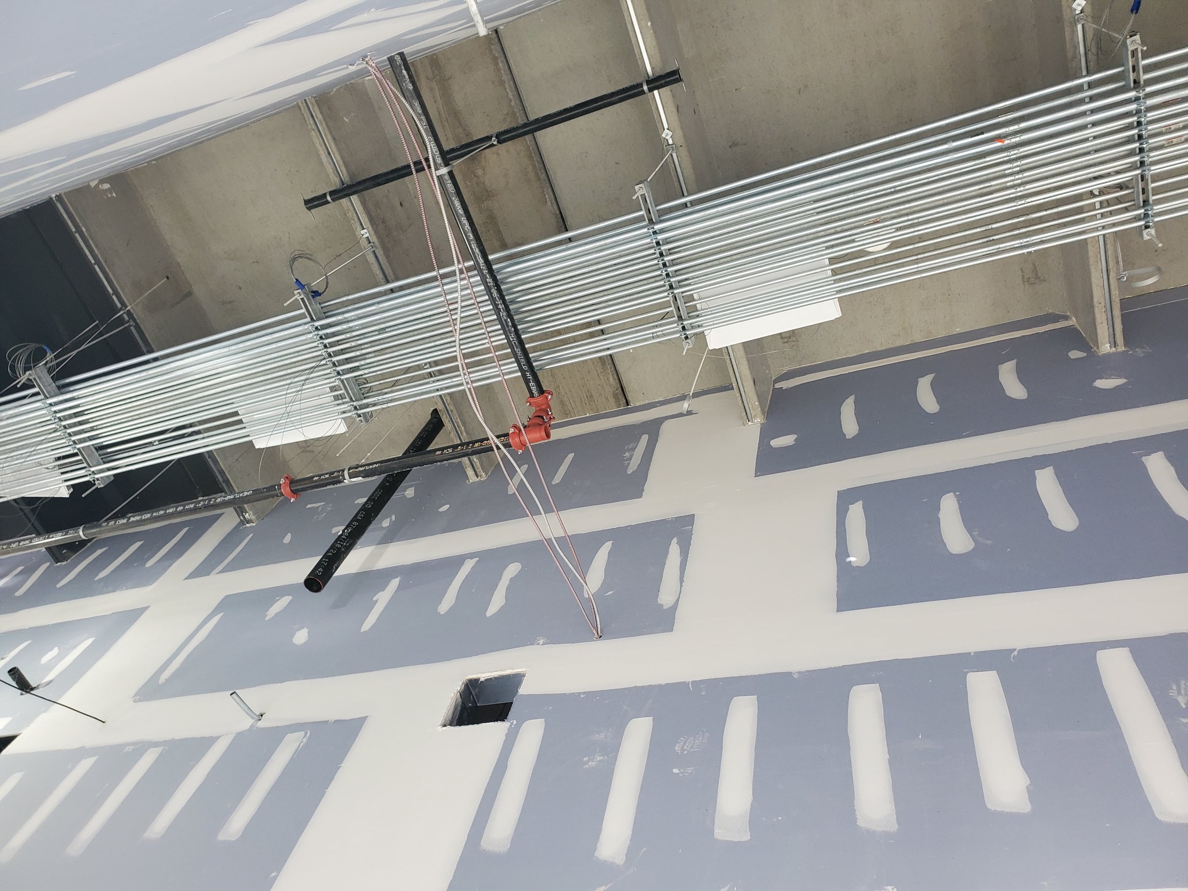 Construction Job Site Ceiling Drywall Pipe Plumbing