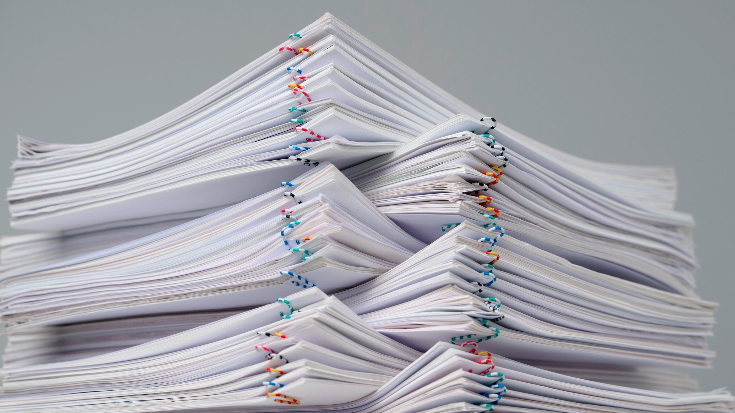 Stack of business documents