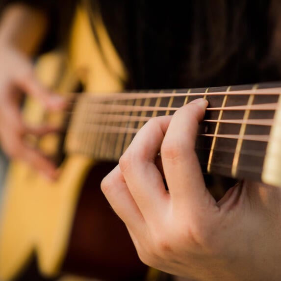 Student learning music