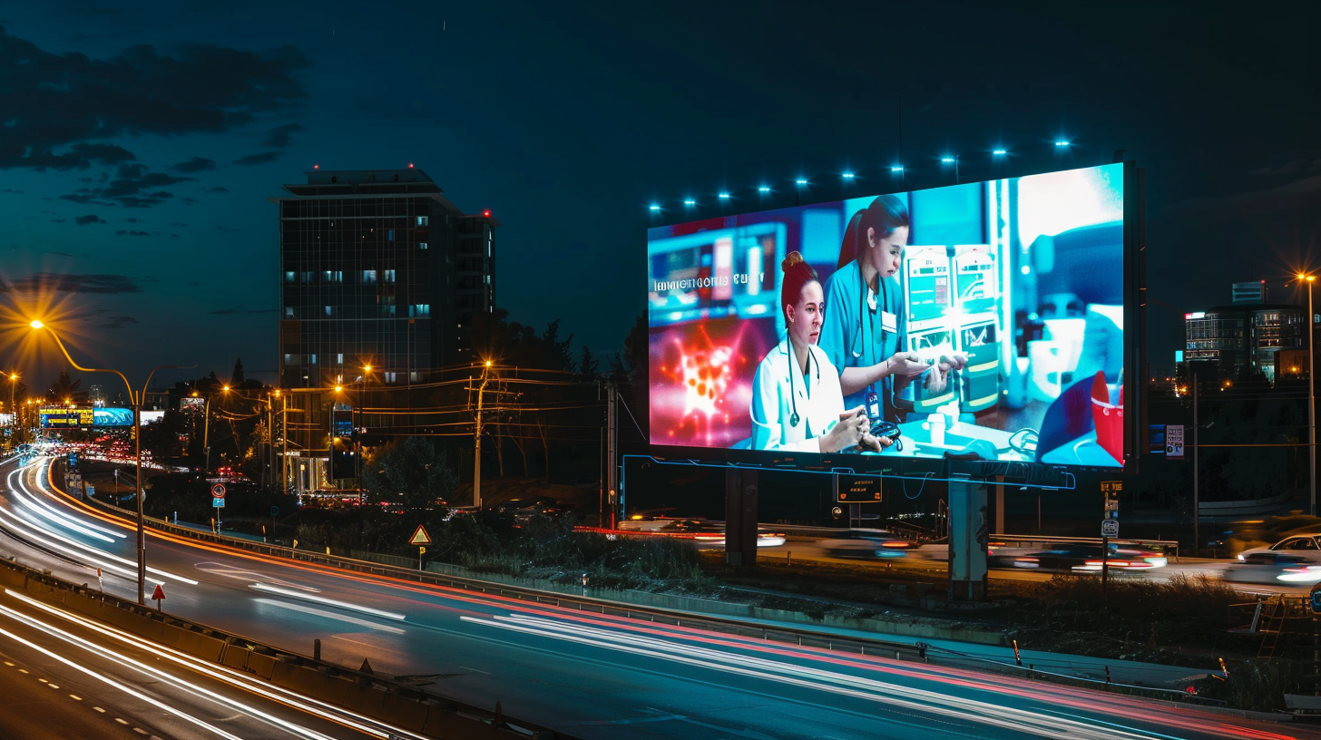 Giant healthcare billboard installed in a premium Dubai location