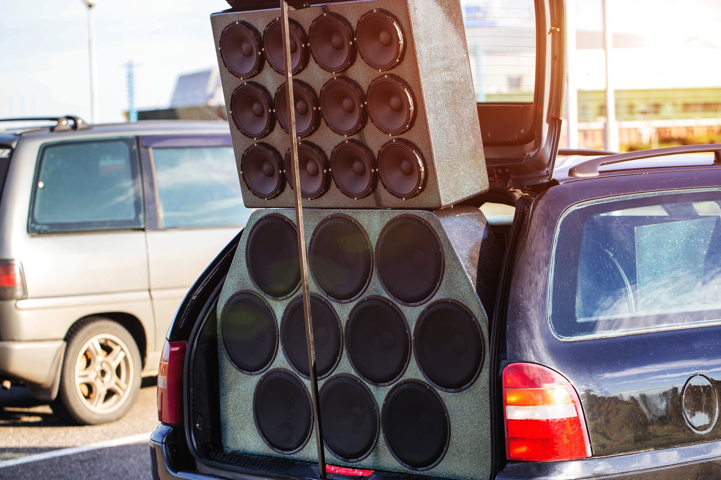 Custom Car Audio System Shines In Sunlight.