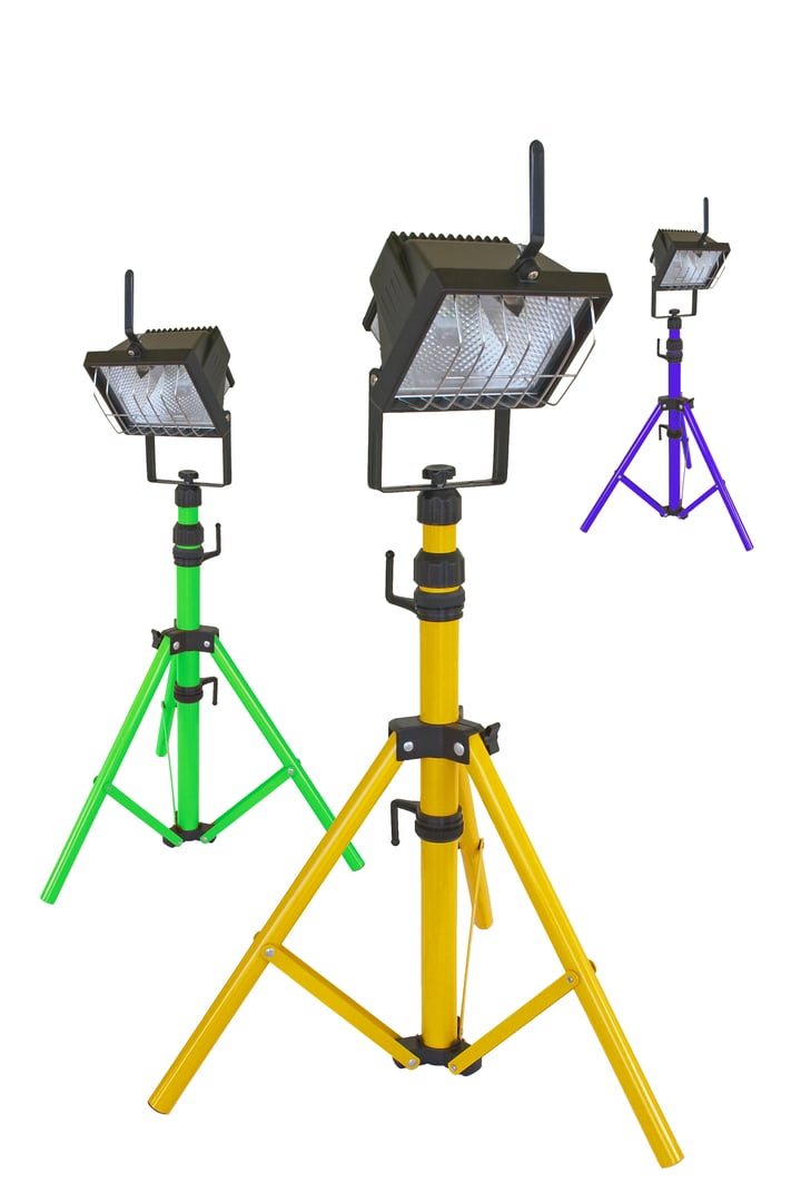 Brightly coloured work lights