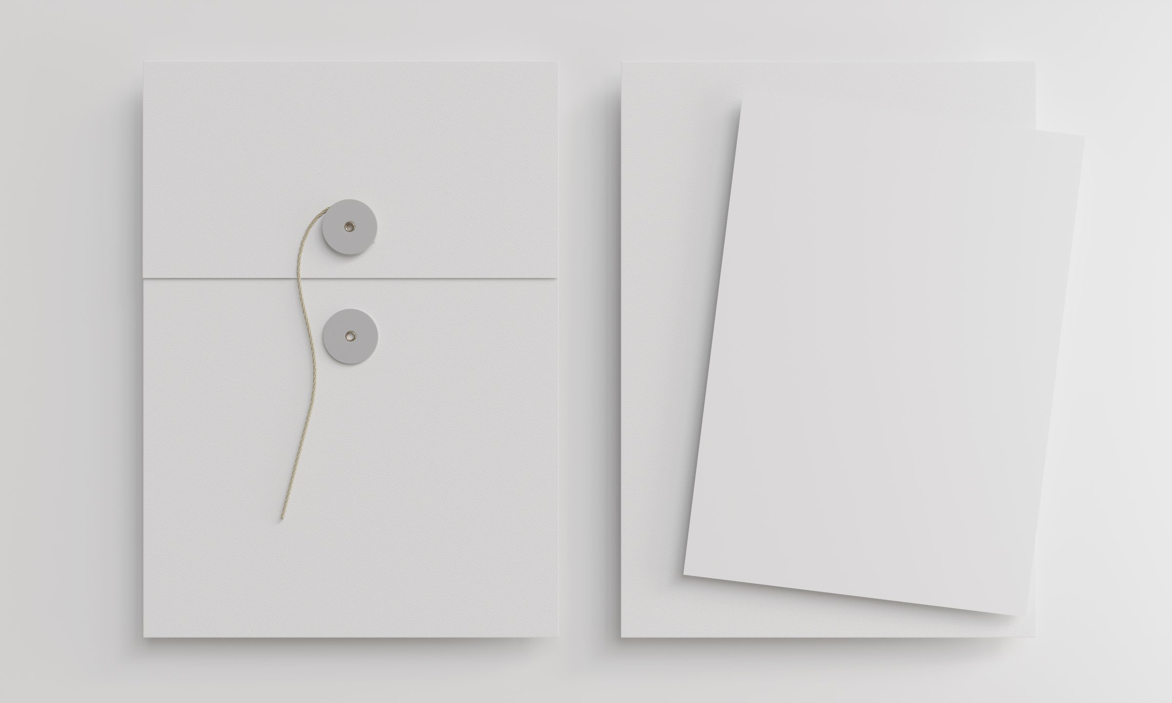 Corporate letter envelope set mockup at white textured paper background